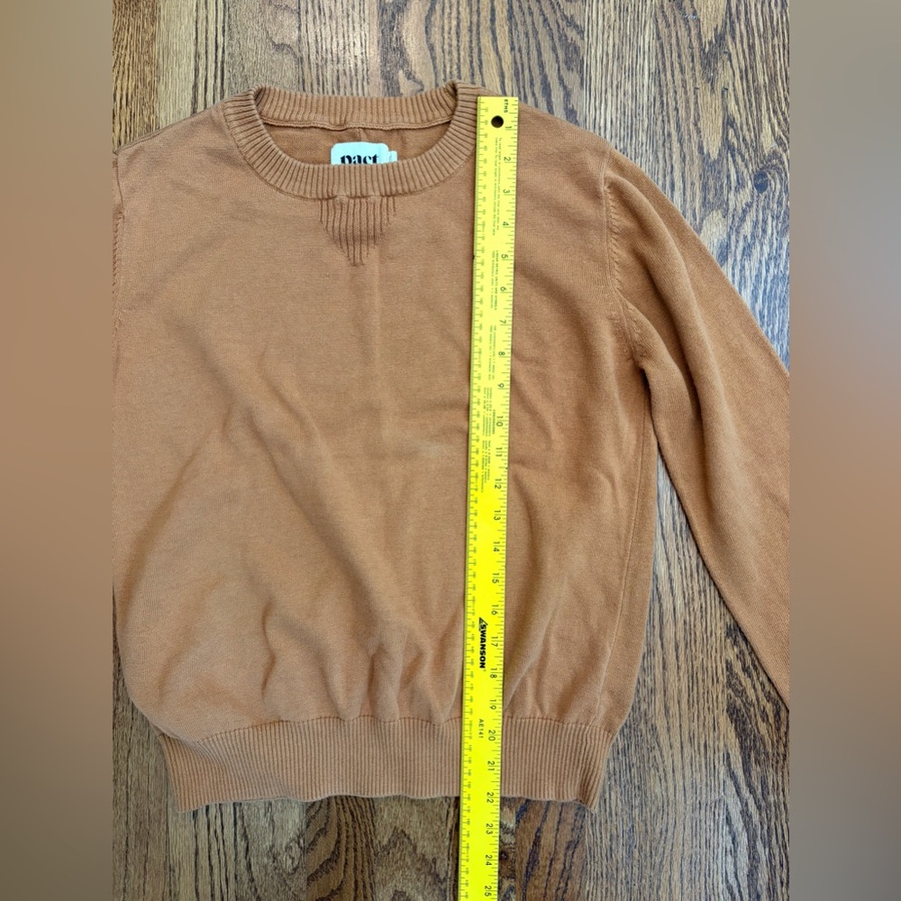 Pact 100% Organic Cotton Crew Neck Sweater – Rust Brown Size Medium - Picture 6 of 8